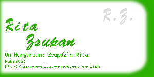 rita zsupan business card